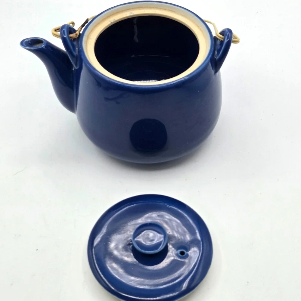 Cobalt‎ Blue Teapot with Matching 4 cups